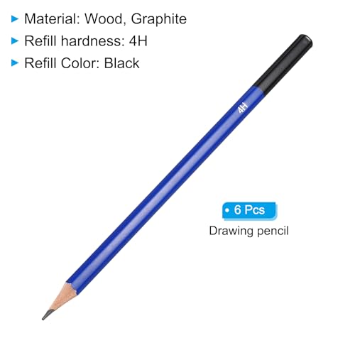 PATIKIL 4H Drawing Pencils for Sketching, 6PCS Sketch Pencils for Drawing Art Pencils Graphite Wood Pre-sharpened for Drawing Sketching Artists, 4H Pencils - size: 1 Count (Pack of 1), style: 4H