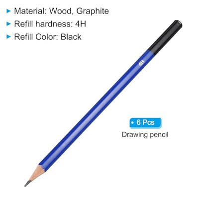 PATIKIL 4H Drawing Pencils for Sketching, 6PCS Sketch Pencils for Drawing Art Pencils Graphite Wood Pre-sharpened for Drawing Sketching Artists, 4H Pencils - size: 1 Count (Pack of 1), style: 4H