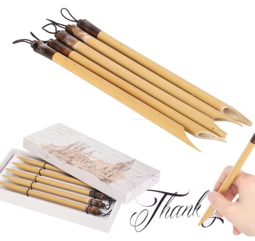 5pcs Calligraphy Dip Pen Bamboo Handcrafted for Writing | Reed Qalam Pens, Vintage Manga Calligraphy Pens, Comic Pen Nib Set, Calligraphy, Painting, Drawing