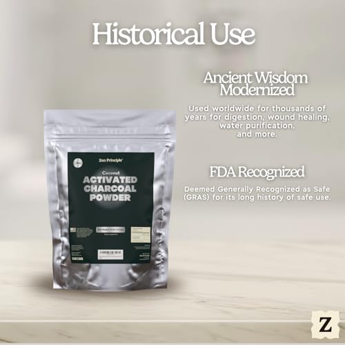 Zen Principle Coconut Activated Charcoal Powder. Whitens Teeth, Rejuvenates Skin and Hair, Supports Better Digestion. USA-Owned Producers, 2.5 lb - size: 40 Ounce (Pack of 1)