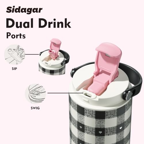26 oz Insulated Stainless Steel Tumbler with Straw & Handle Black - color: Black