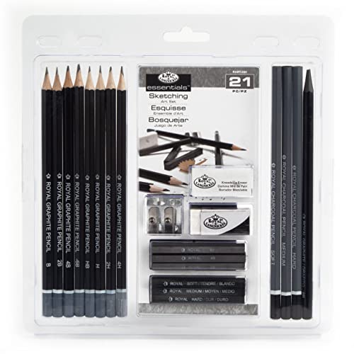 Royal & Langnickel RART-200 Essentials Sketching Pencil Set, 21-Piece - color: Multicoloured