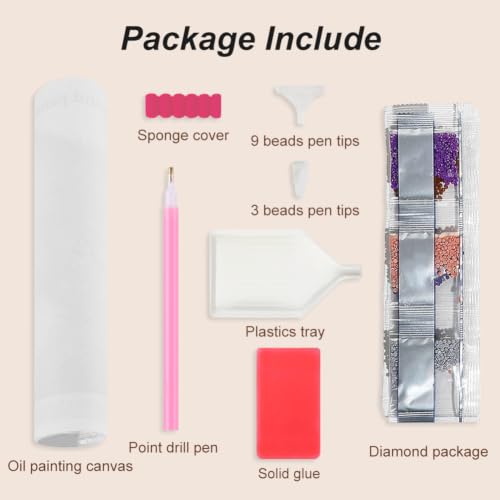 SJUTOUCI Colorful Flower Diamond Art Kit for Adults, Diamond Painting Kit - color: Flower