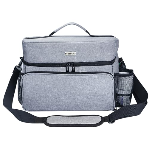 Acrylic Paint and Brush Set Organizer Bag - Carrying Case Compatible with Apple Barrel, Shuttle Art, Caliart Art Supplies - Includes Detachable Paint Brush Holder - for Travel/Outdoor Sketching (Gray) - color: Gray