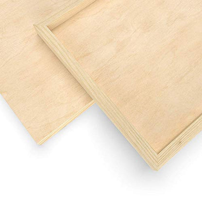 ARTEZA Wooden Canvas Board, 9x12 Inch, Pack of 5 | Unfinished Cradled Birch Wood Panels for Painting, Acrylic Pouring, Encaustic Art & Wood Burning - size: 9x12 Inch