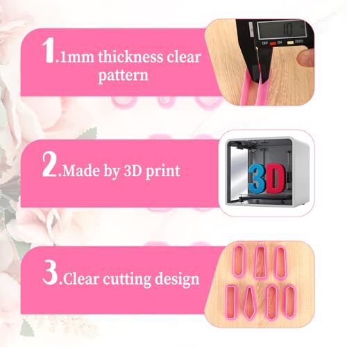 Polymer Clay Cutters, 10 Pieces Clay Sculpting Tools Polymer Clay Earrings Cutters Kit Basic Clay Cutters Tools Sculpting Polymer Clay Molds Dangle Shape Clay Cutters for Polymer Clay Jewelry Making