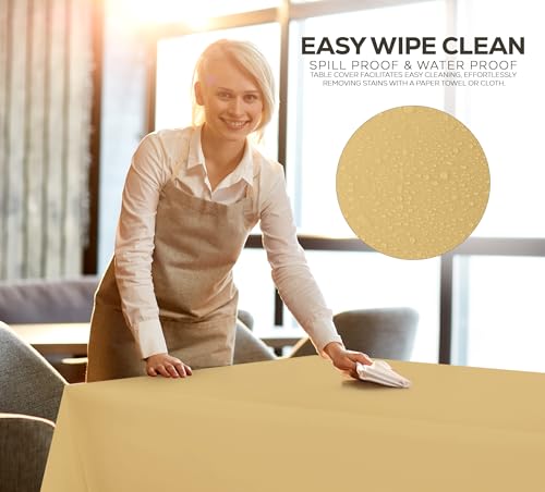 Utopia Kitchen Plastic Table Cloth Disposable (12 Pack - 54x108 Inch) Gold Rectangle Tablecloth Waterproof Stain Resistant Party Table Cover - color: Gold, size: 54X108 Inch - 12PC