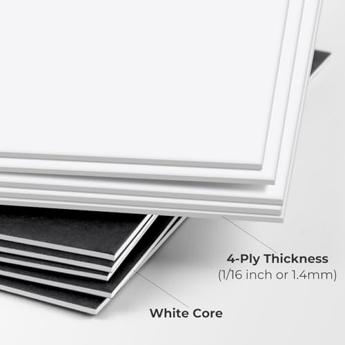 AUEAR 8x10 Uncut Picture Mat Boards, White and Black Matt Boards, 10-Pack - color: Black and White, size: 8x10