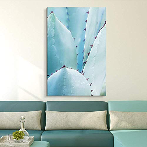 wall26 Canvas Wall Art - Closeup of a Blue Succulent Plant with Spikes - Giclee Print Gallery Wrap Modern Home Art Ready to Hang - 12x18 inches - color: Artwork - 03, size: 18"L x 12"W