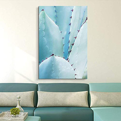 wall26 Canvas Wall Art - Closeup of a Blue Succulent Plant with Spikes - Giclee Print Gallery Wrap Modern Home Art Ready to Hang - 12x18 inches - color: Artwork - 03, size: 18"L x 12"W