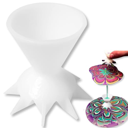 White Paint Pouring Split Cup Strainer Tool for Fluid Art | DIY Acrylic Crafts, Paint Strainer, Fluid Art Tool, Pouring Cup, Craft Accessory
