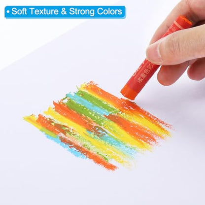 PATIKIL White Oil Pastels, 24Pcs Soft Oil Crayons Creamy Pastels Stick Art Supplies for Art Painting Drawing Blending Graffiti for Artists Beginners