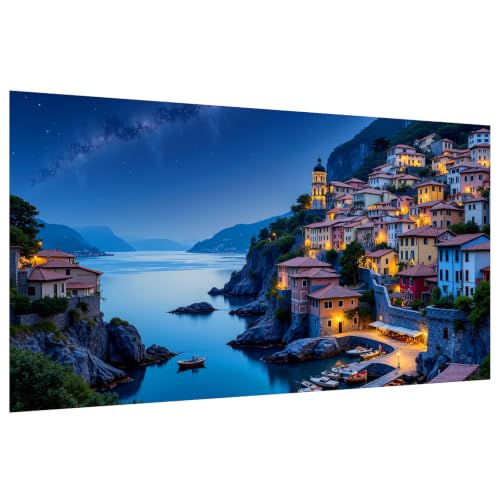 HeeBenor 5D Landscape Large Diamond Painting Kits for Adults, 27.5" X15.7" - color: Seaside Town 047