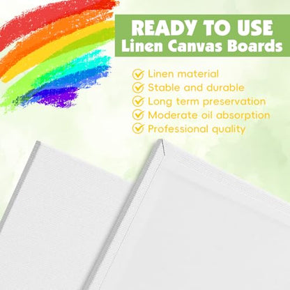 ESRICH Linen Canvas for Painting 8x10, 5 Pack Professional Linen Canvas Panels 8x10 Primed Acid Free Blank Canvas Boards for Painting for Artists, Painters - size: Linen 8x10in 5Pack