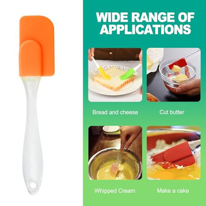 slaixiu 6PCS Heat Resistant Silicone Spatulas - Non-Stick Mini Kitchen Tools for Baking, Cooking, Mixing & Jar Scraping, Durable & Flexible