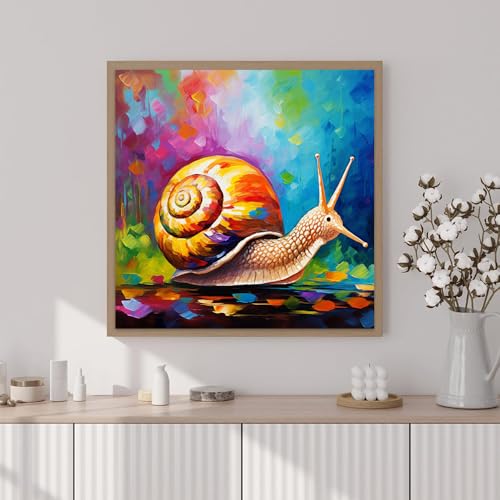 Artunion Framed Paint by Numbers Kit for Adults Beginners & Kids Ages 8-12,Snail Paint by Number with Frame,Animal Paint by Numbers Kit on Canvas 10 * 10 Inch Without Easel - color: ZXT-401-F