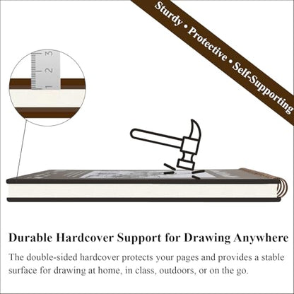9"X12" Sketch Book Bulk, Top Spiral Bound Sketch Pad, 3 Pack 100 Sheets Each (68lb/100gsm), Acid Free Art Sketchbook Artistic Drawing Painting Writing Paper for Kids Adults Beginners Artists - color: Brown, size: 9" x 12" (Pack of 3)