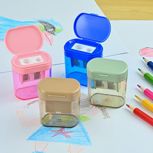 Colored Pencil Sharpener Bulk for Kids Manual Handheld Crayon Sharpeners - style: 24Pcs Sharpeners - C