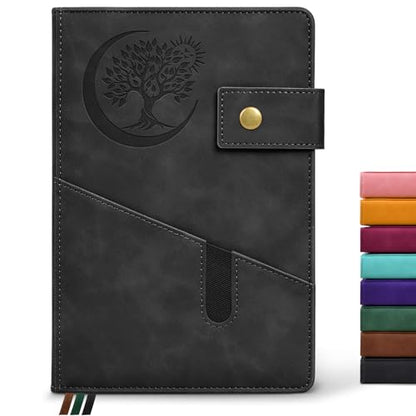 PAIBAS Blank Journal Notebook, A5 Hardcover Leather Sketchbook with 200 Pages Thick Blank Paper for Men Women, Unlined Drawing & Writing Journal, 5.9" x 8.4" Plain Notebook (black) - color: Black, size: Blank Page