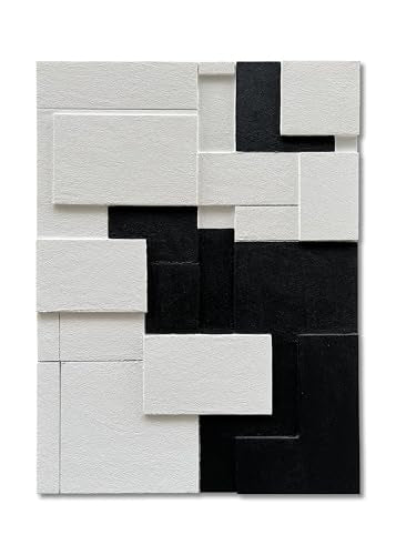 Art 40x28 inches Hand-Painted Modern Minimalist Black and White Abstract Art Oil Painting Canvas Wall Deco Art Painting - color: Yi105