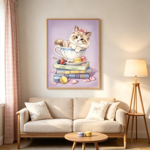 CSZPPQAF Diamond Painting Kits for Adults,5D Cat Book Diamond Art Kits - color: KM1164-1