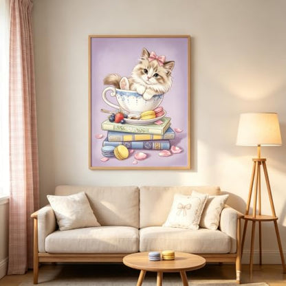 CSZPPQAF Diamond Painting Kits for Adults,5D Cat Book Diamond Art Kits - color: KM1164-1