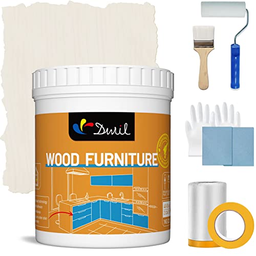 DWIL Acrylic Wood Paint for Furniture - Semi-Gloss Paint Suitable for Wood Surface Renovation, Water-Based All match Paint, Non-Toxic & Odorless, Eco-Friendly & Healthy (32OZ, Ivory White) - color: Ivory white