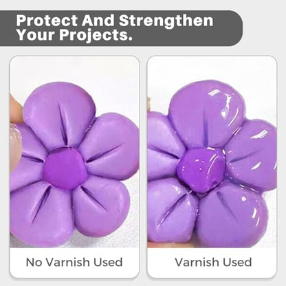 Artecho 82 Colors Polymer Clay Kit & Artecho High Gloss Varnish 4oz / 120ml for Clay
