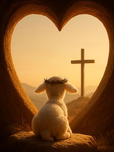 Diamond Art Kits for Adults,Cross sheep Diamond Painting Kits for Beginner - color: Christ