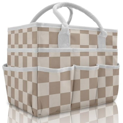 Cupohus Art Organizer Craft Storage Tote Bag with Handles Checkered - color: Checkered