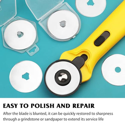 ZMAAGG Rotary Cutter Blades, 10 PCS 45mm Rotary Blades with Storage Case | Rotary Cutter Blades 45mm for Cut fabric, Wool, Felt, Leather, Rotary Cutter for Sewing, Quilting Fabric, Artwork
