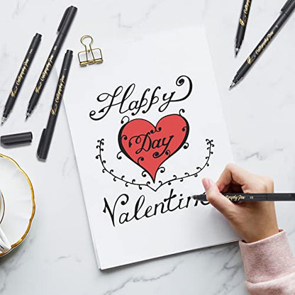GETHPEN Calligraphy Brush Pen Set, Black Archival Ink for Hand Lettering - color: Black