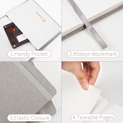Vienrose Watercolor Sketchbook Journal 5.5x5.5 Inch 24 Sheets Grey - color: Grey, size: 5.5x 5.5 Inch