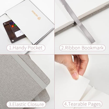 Vienrose Watercolor Sketchbook Journal 5.5x5.5 Inch 24 Sheets Grey - color: Grey, size: 5.5x 5.5 Inch