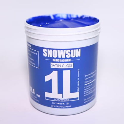 SNOWSUN Heavy Body Acrylic Paint, 1L (40oz) Bulk Ultramarine Blue - Non Toxic Artist Grade Thick Paint for Canvas, Wood, Ceramic & Crafts - color: Ultramarine