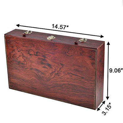 Sunnyglade 145 Piece Deluxe Art Set Wooden Art Box & Drawing Kit Cherry - color: multi-color