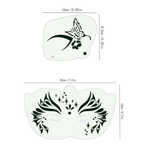 28 pcs Face Paint Stencils Kits Face Painting Stencils Reusable | Reusable Face Tattoo Painting Templates for Kids - color: Mix01