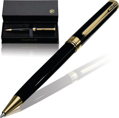 FANSTIK Black & Gold Luxury ballpoint Pen, fancy gift set for women, Real 24K Gold Plating, Professional executive pen gift set for men (Lux Ballpoint Black-Gold) - color: A Ballpoint Black-Gold