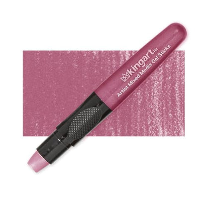 KINGART GS049-1 Metallic Mixed Media Gel Stick Crayon, Pink | 1-Piece Artist Crayon: Brush on water for watercolor effects; odorless and non-toxic - color: Metallic Pink