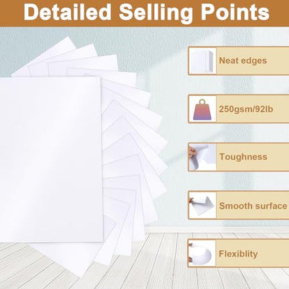 Silunkia 28 Sheets White Shimmer Cardstock 8.5 x 11 Printer Paper 92lb | Heavyweight Paper Card Stock for DIY Card Making, Greeting Cards, Wedding Invitations, Menus, School Crafts - color: White, size: 28 Sheets