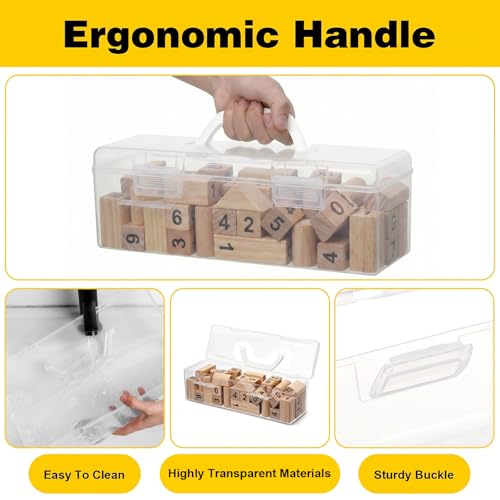 3 PCS Extra Large Pencil Box, Craft Organizer Box with Handle Portable Plastic Art Supply Boxes Suitable for Paintbrushes, Drawing Tools, Small Bottles of Paint, Study Supplies and Home Storage