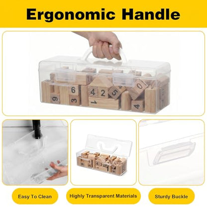 3 PCS Extra Large Pencil Box, Craft Organizer Box with Handle Portable Plastic Art Supply Boxes Suitable for Paintbrushes, Drawing Tools, Small Bottles of Paint, Study Supplies and Home Storage
