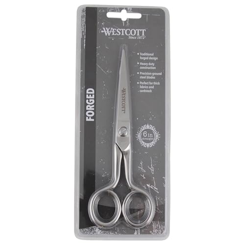 Westcott 6in Forged Paper and Fabric Scissors, Precision Scissors for Sewing and Crafts, Art, Office - size: 6-Inch Straight