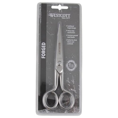 Westcott 6in Forged Paper and Fabric Scissors, Precision Scissors for Sewing and Crafts, Art, Office - size: 6-Inch Straight