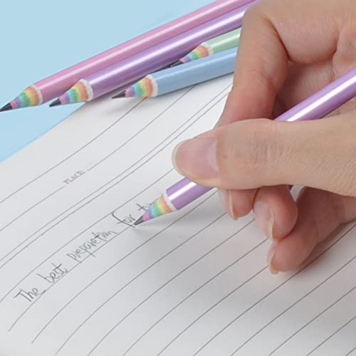 ECOTREE Pre-Sharpened Rainbow Pencils #2, Back to School Supplies, 12 Count | Cute Number 2 Pencils for Kids Students, Latex-Free Eraser, Eco Recycled Paper, Smooth Writing, Drawing, Fun Classroom Gifts
