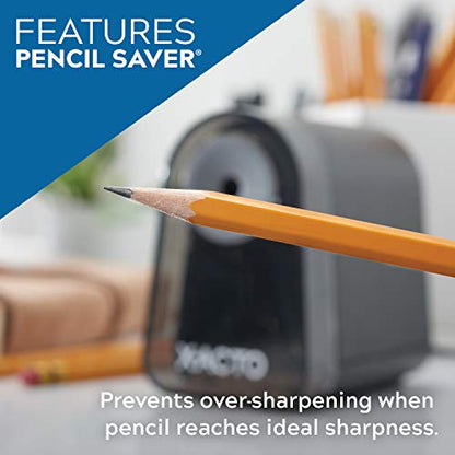 X-ACTO Pencil Sharpener, Mighty Mite Electric Sharpener, with Pencil Saver®, SafeStart® Motor, Black, 1 Count - Home, Office, School, Teacher Supplies (Pack of 3) - size: Pack of 3