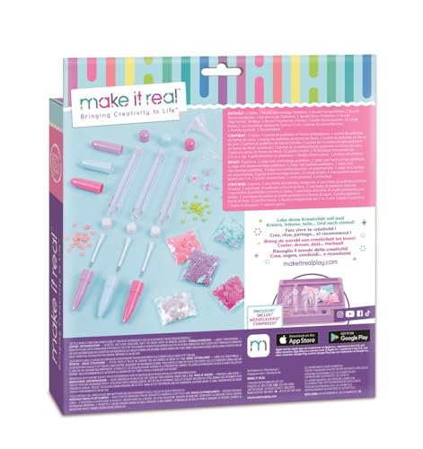 Make It Real DIY Floaty Pens Kit - Create 3 Sparkly, Customizable Pens with Glitter & Charms - Fun Craft for Tweens, Girls & Kids Ages 8+ -Mess-Free Creative Activity Great Gift for Artistic Kids - style: 3 Pens