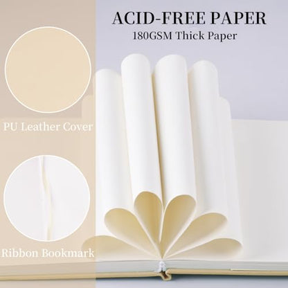 5.7x4.1" Hardcover Mixed Media sketchbook,Pocket Junk Journal Supplies - color: PU Cover-5.7x4.1in-Beige