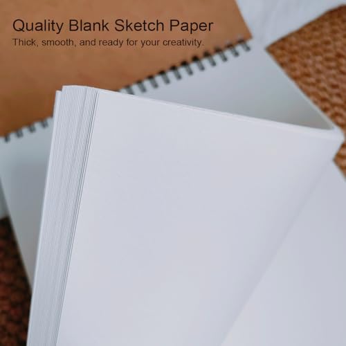 ZAYOIZY Blank Spiral Sketchbook Hardbound Drawing Notebook Hard Cover Sketching Pad