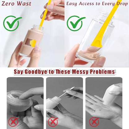 Silicone Spatula Set (6Pcs) - Dual-Ended Mini Scraper & Applicator for Zero Waste Cosmetics, Kitchen Food Jars, and Crafts. Thin Jar Spatula in 3 Versatile Sizes, Easy to Clean.